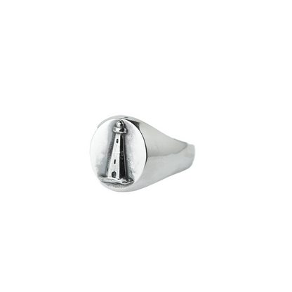 Lighthouse oval signet ring