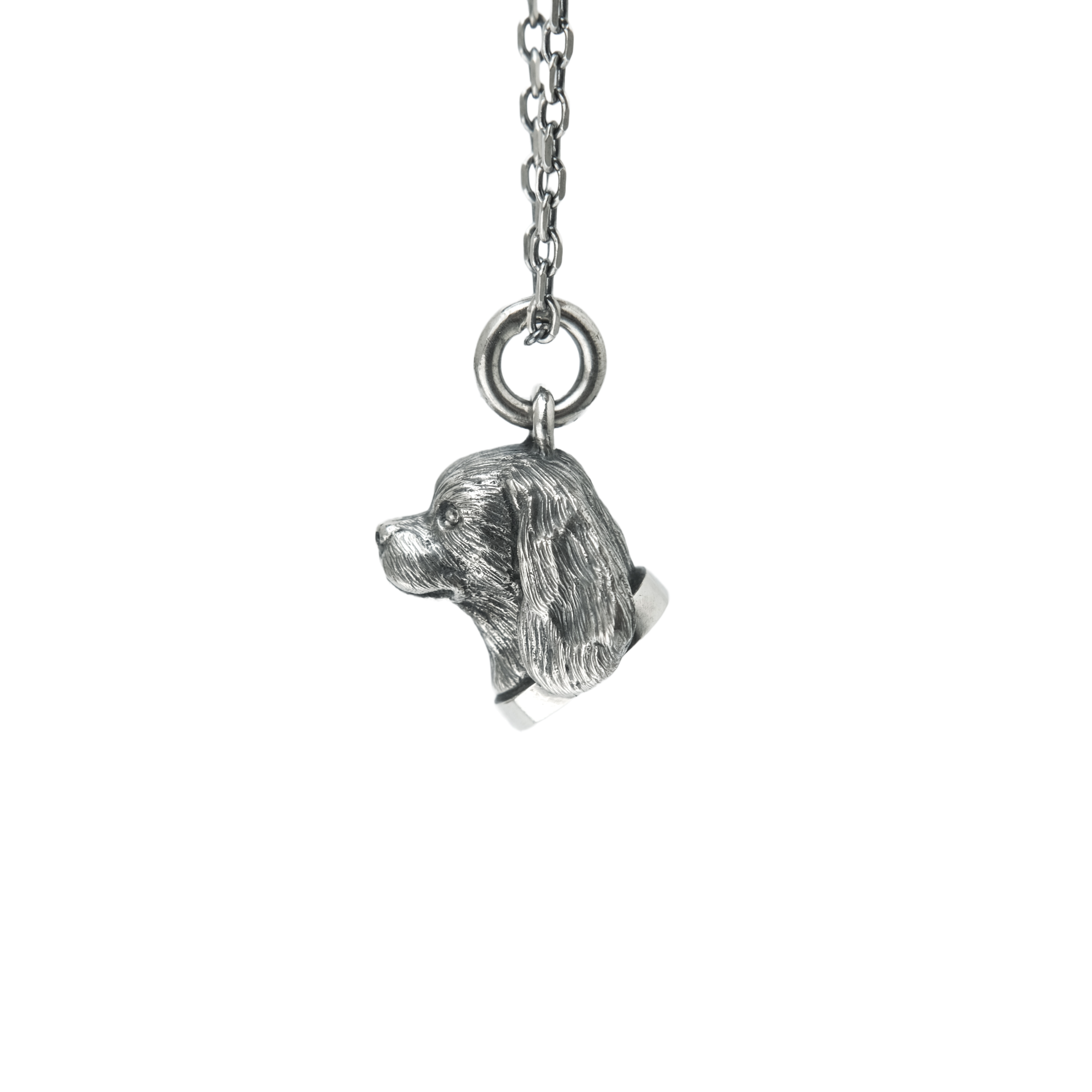 King charles spaniel bust pendant