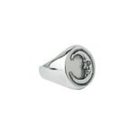 Load image into Gallery viewer, Crescent moon face oval signet ring
