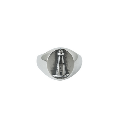 Lighthouse oval signet ring