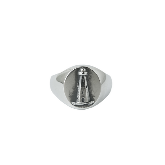 Lighthouse oval signet ring